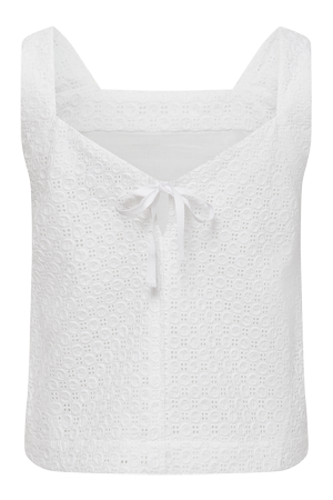 IRIS - Organic Cotton Broiderie Off White Top