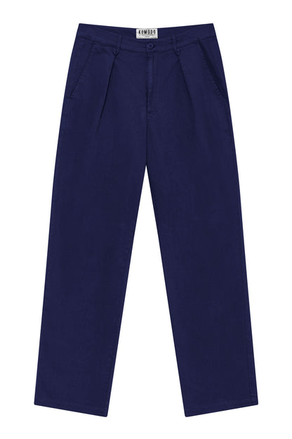 BOWIE - Loose Fit Organic Cotton Twill Trouser Dark Navy