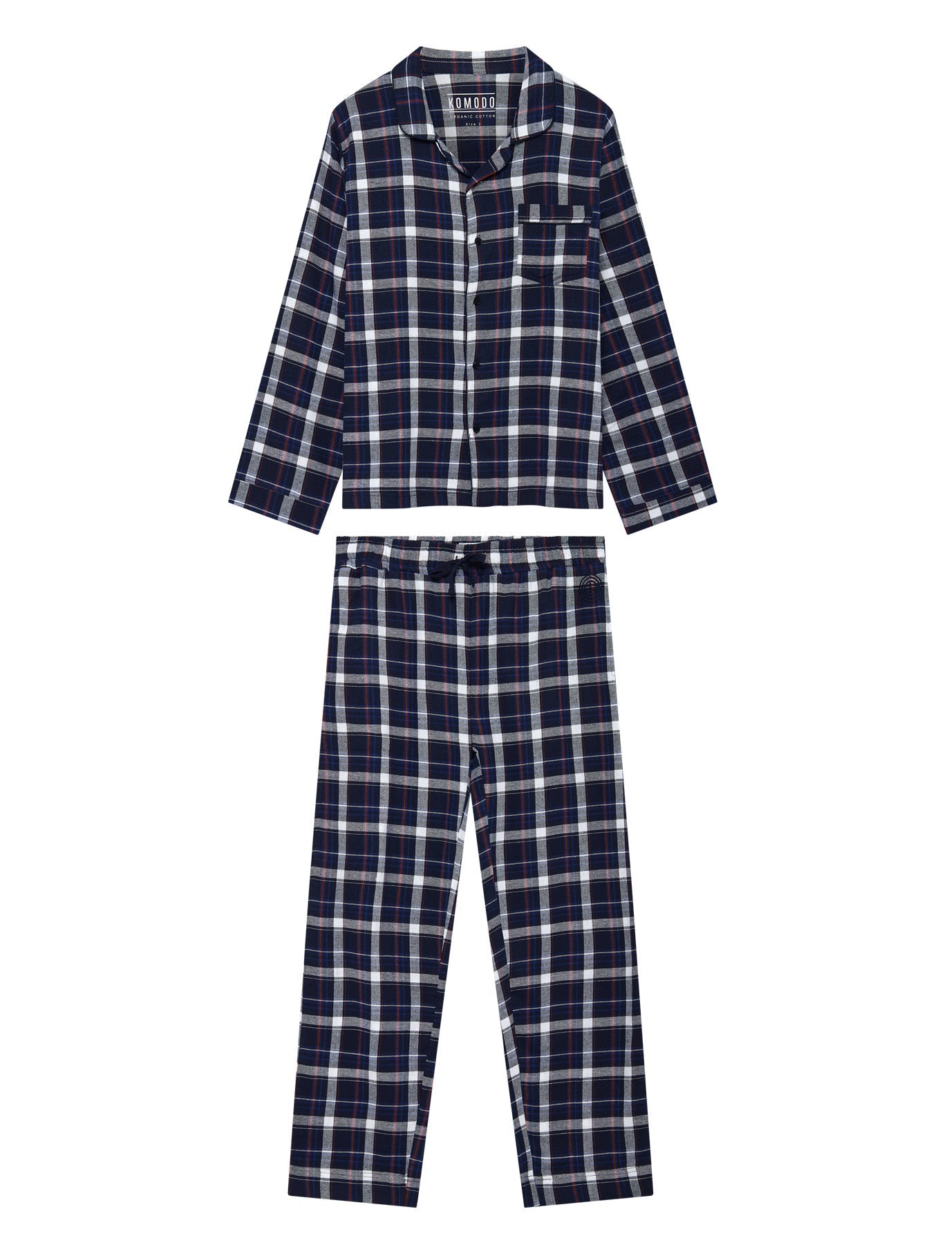 JIM JAM Womens GOTS Organic Cotton Pyjama Set Dark Navy
