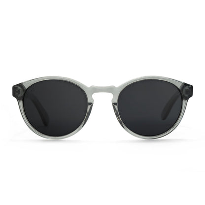 clear grey frame sunglasses with polarised lenses