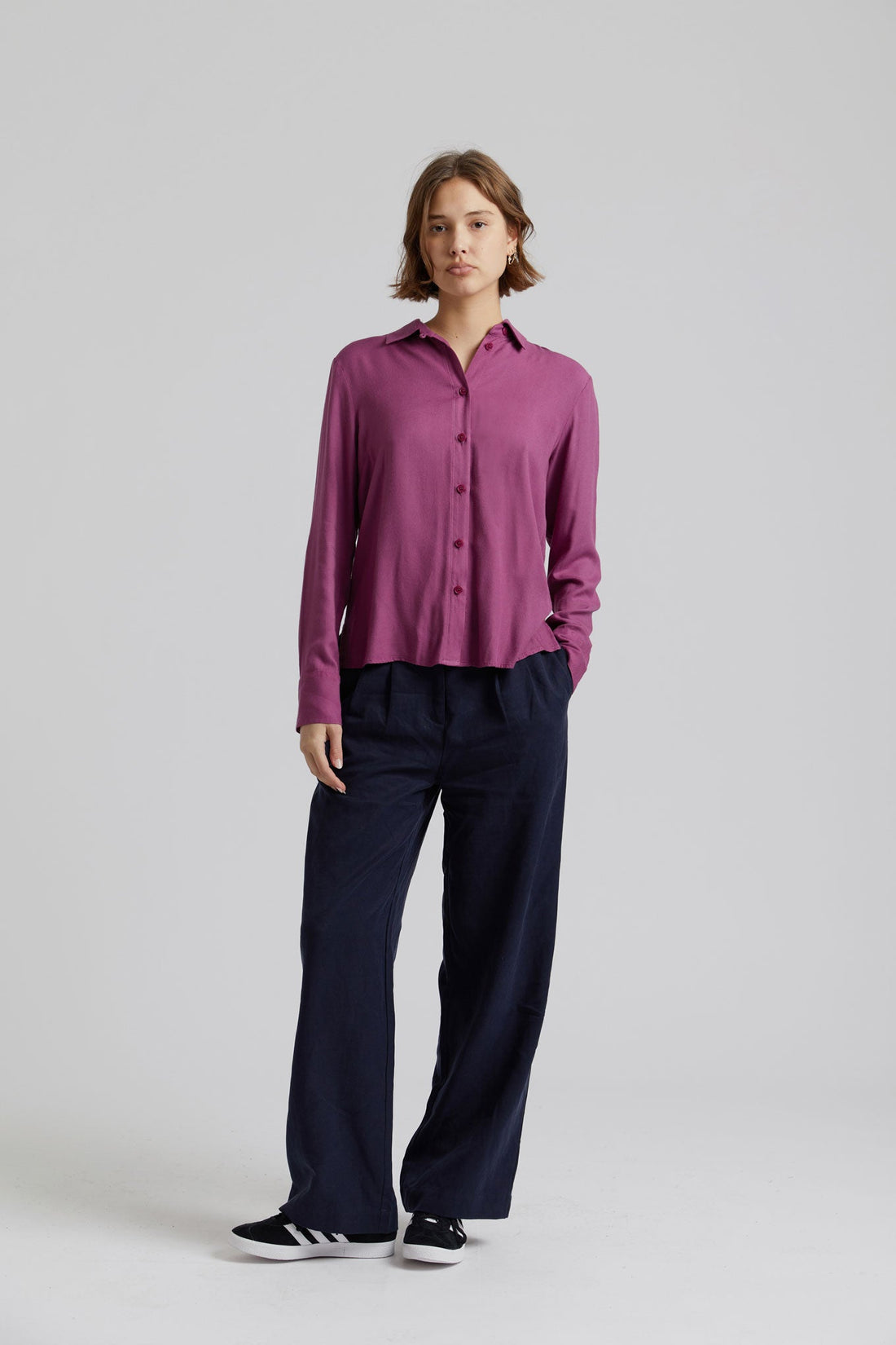MIRA - Tencel Linen Trouser Navy