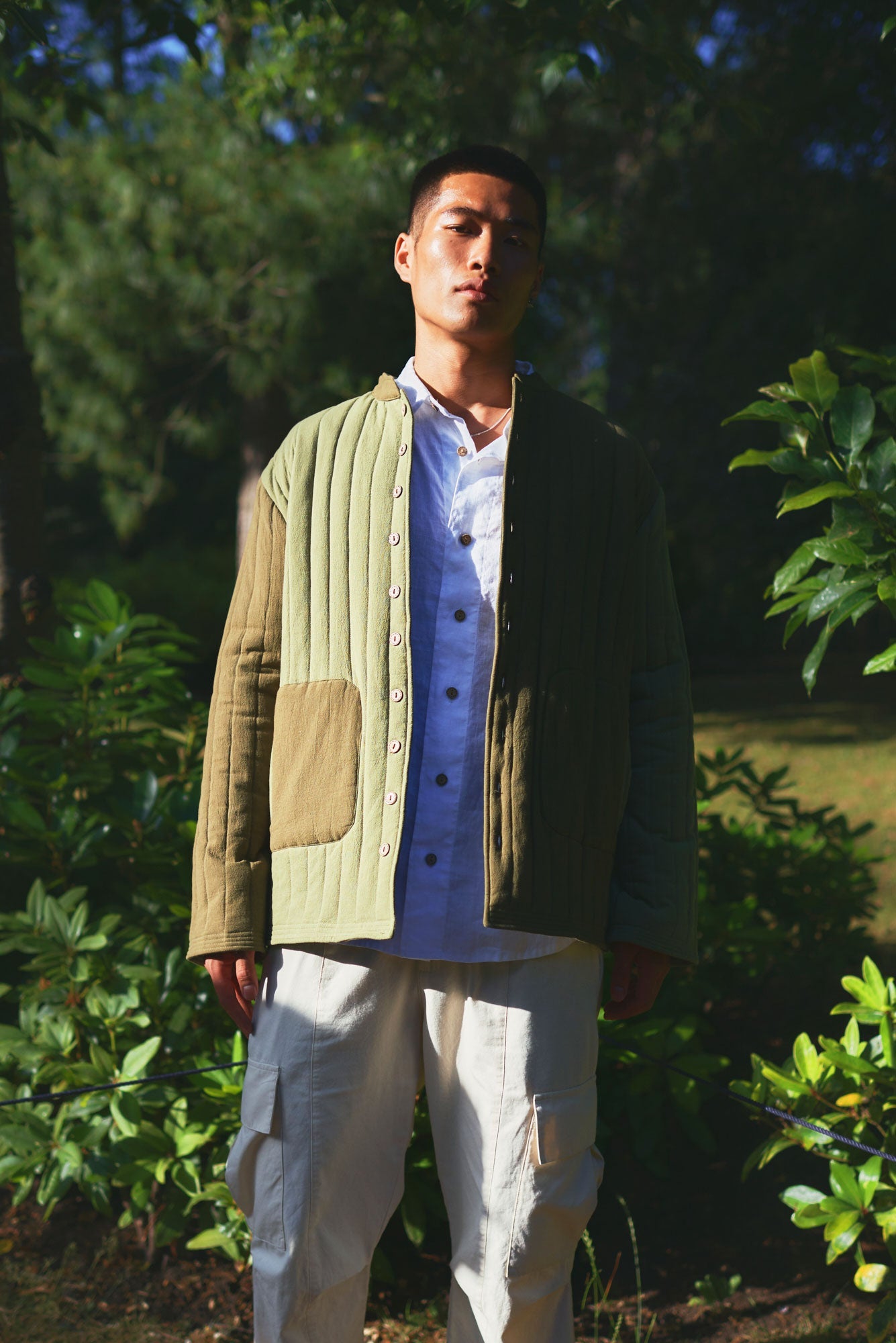 MILO - Organic Cotton Jacket Green Patchwork