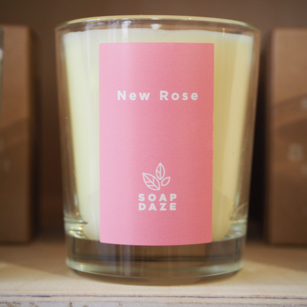 New Rose boxed votive candle