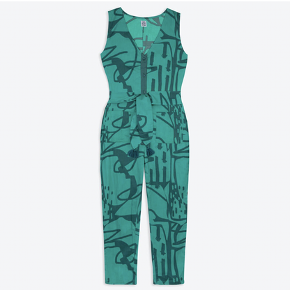 Miss PomPom Green Paint Splash Sunny Days Jumpsuit