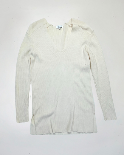 second hand Reiss Cream Wool Lightweight V-neck Jumper 20 OWNI