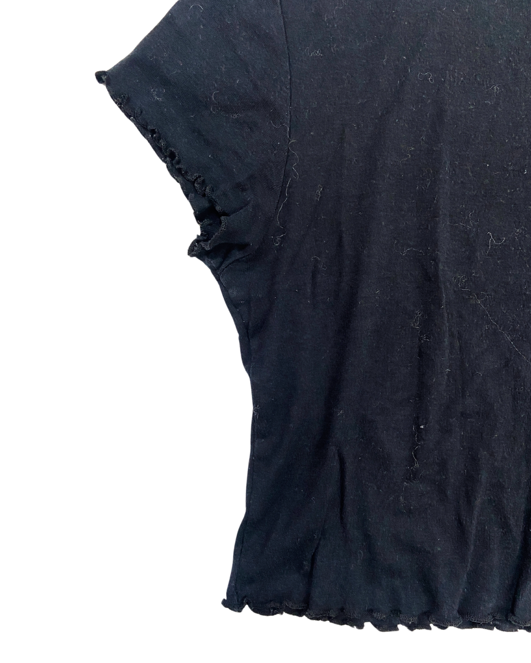 Black Lettuce Hem T-Shirt