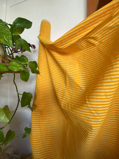 Hand woven khadi cotton - Yellow