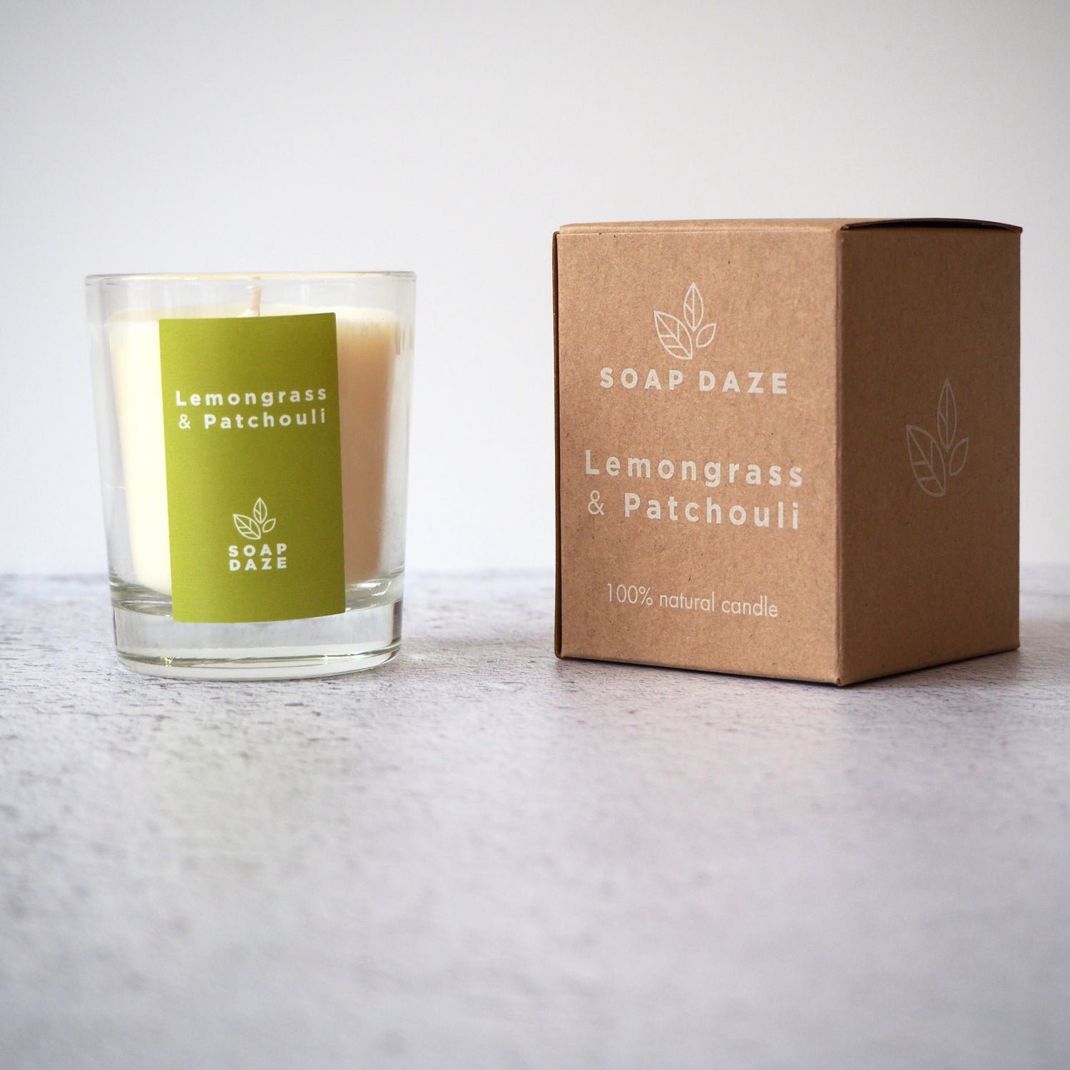 Lemongrass &amp; Patchouli boxed votive candle