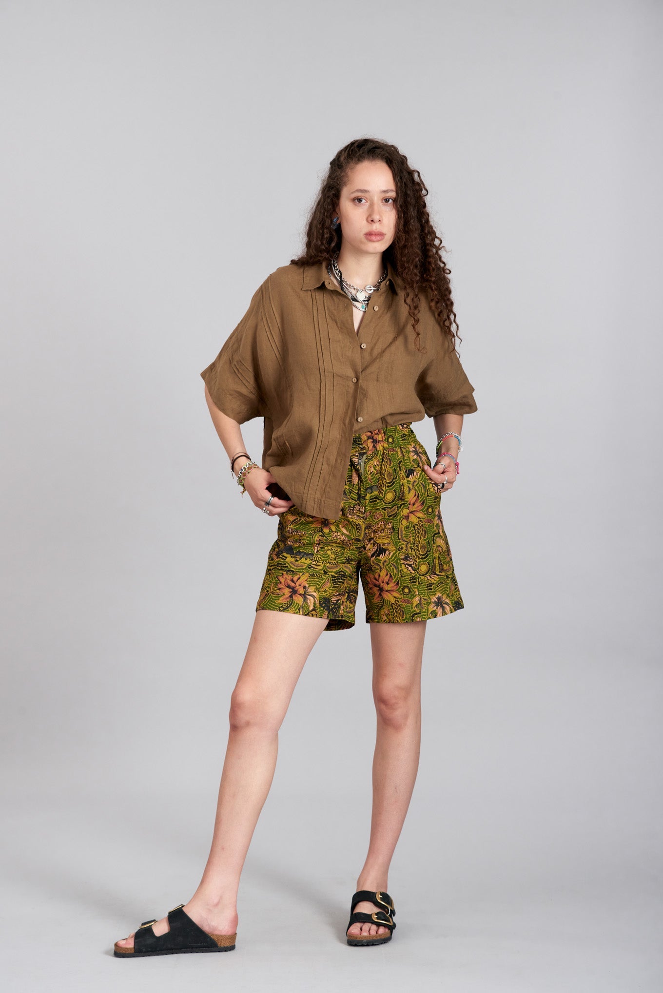 DUNE - Organic Cotton Tropical Print Green Shorts