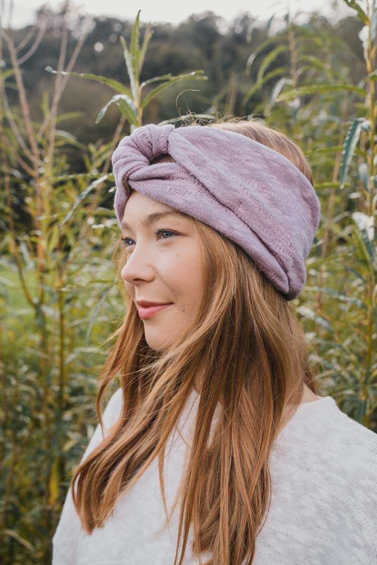 lilac headband organic cotton