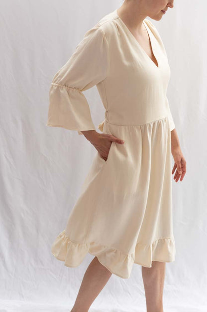 fair fashion dress - sustainable fabrics, beige