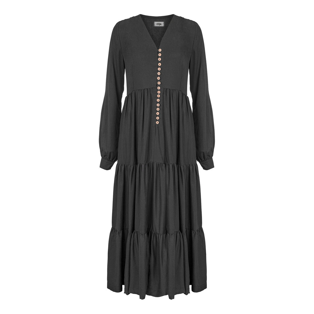 TENCEL™ Long Sleeve Maxi Dress - Black