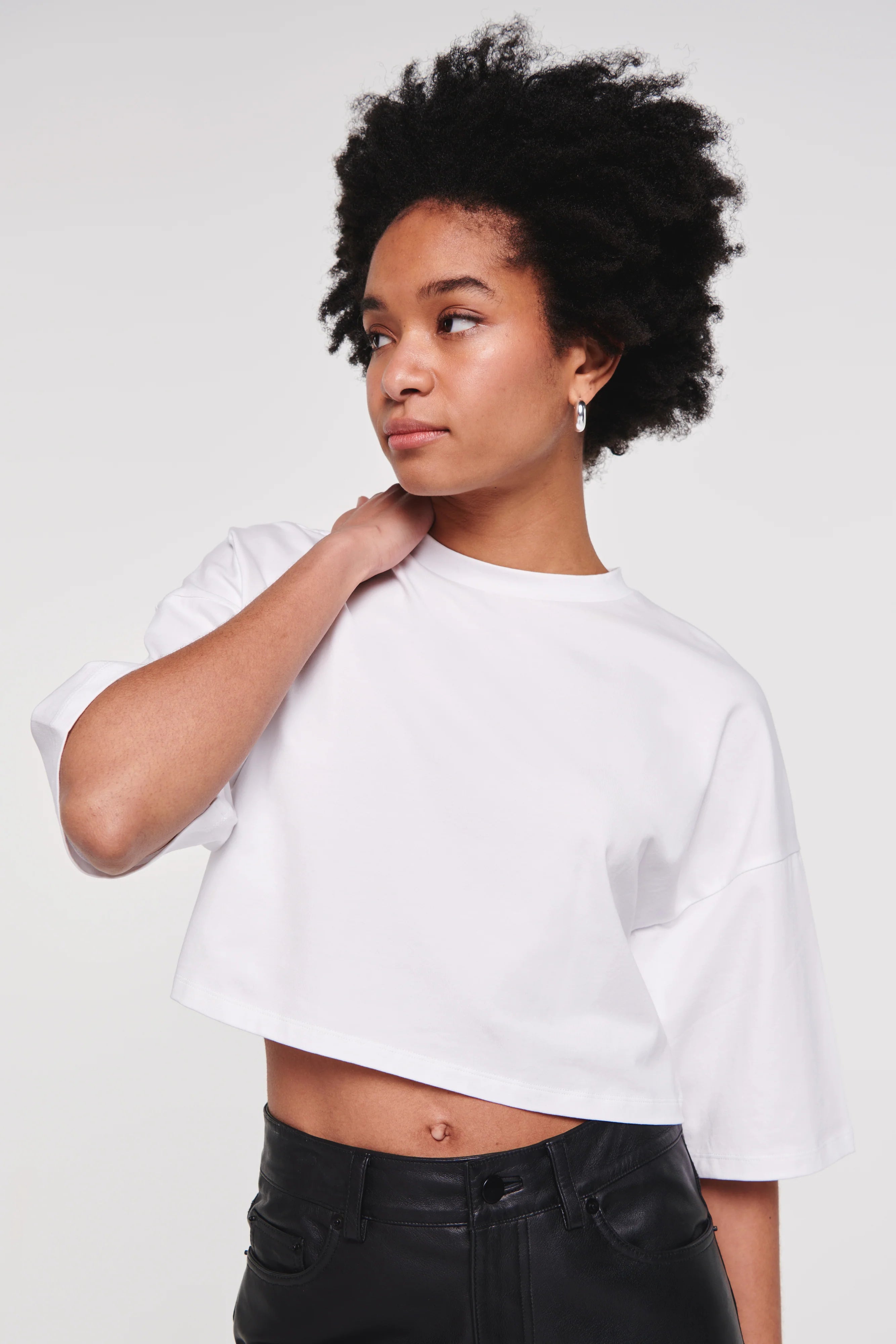 Frances Cropped T-Shirt In White