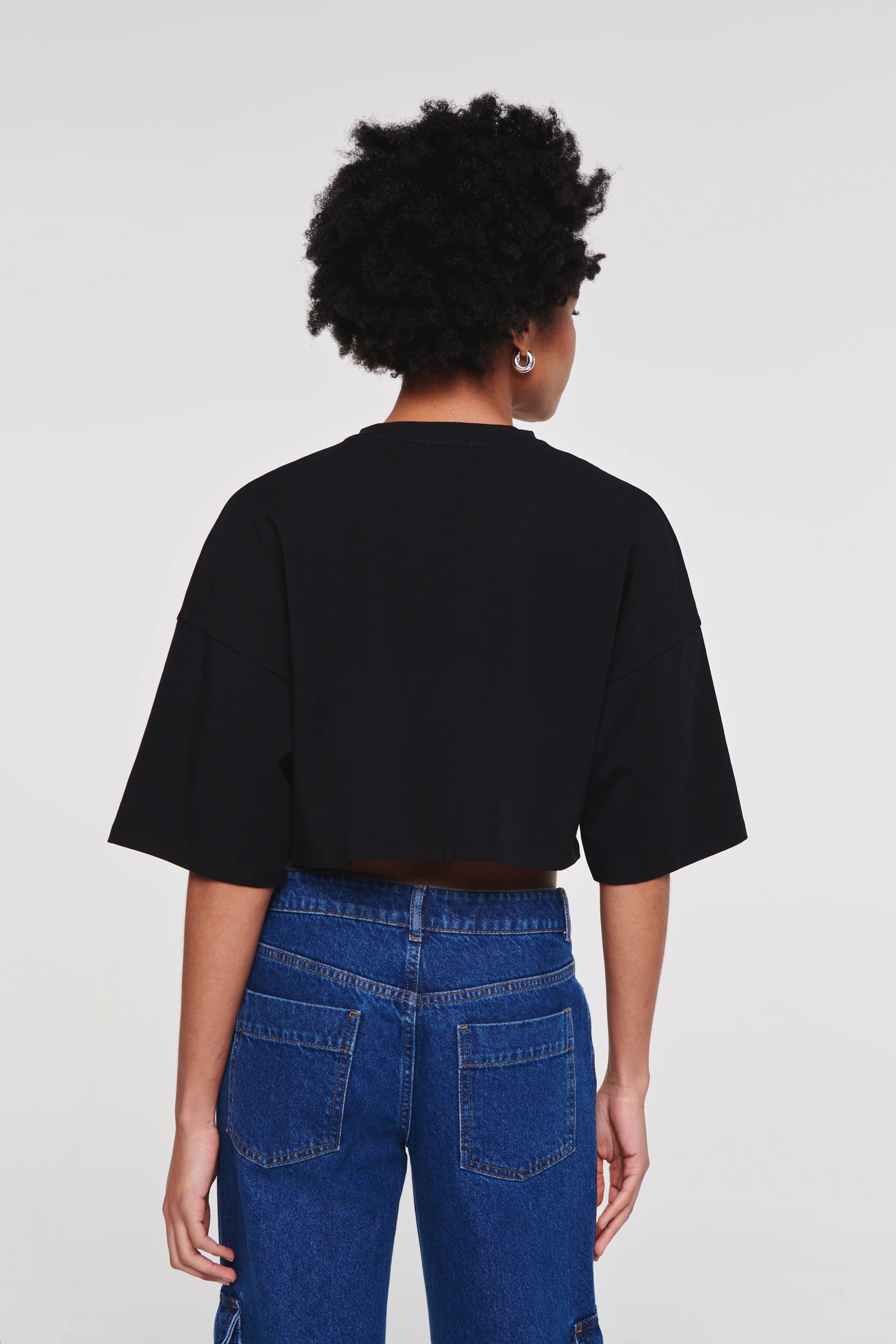 Frances Cropped T-Shirt In Black