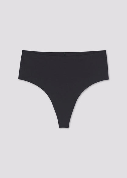 Girlfriend Collective High-Rise Thong in Raven
