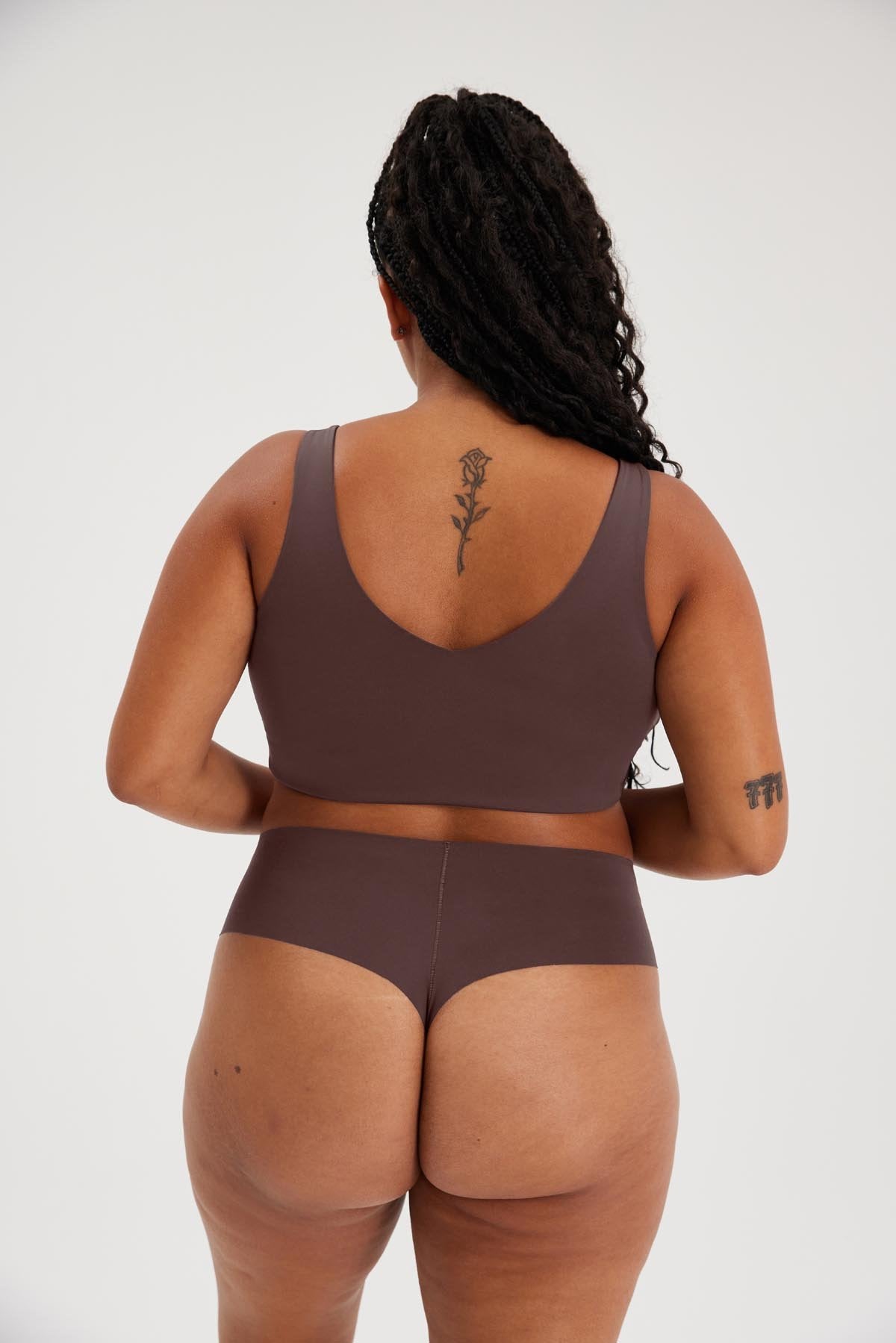 Girlfriend Collective High-Rise Thong in Espresso
