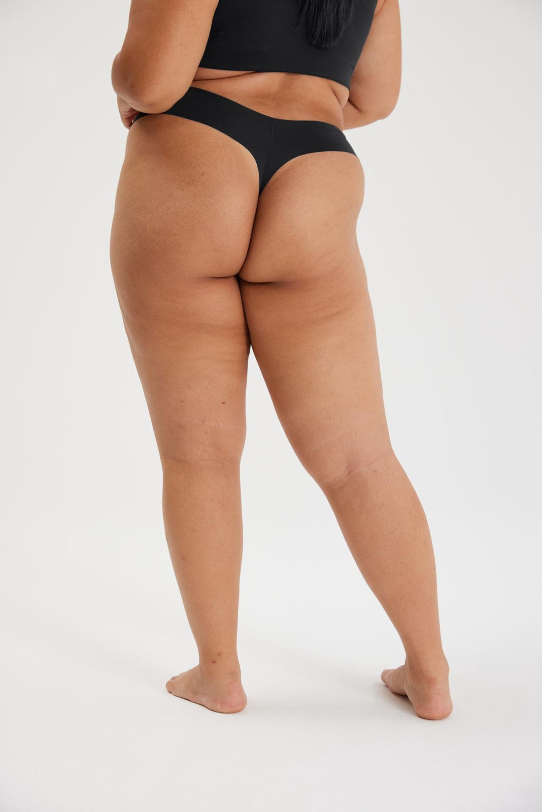 Girlfriend Collective Sport Thong in Raven