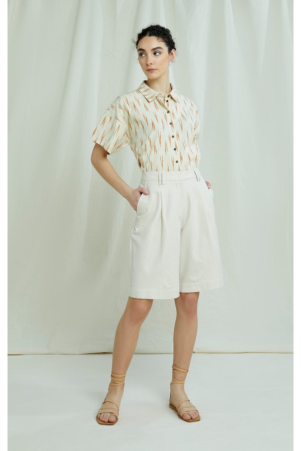 People Tree Shorts Polly Shorts in Cream