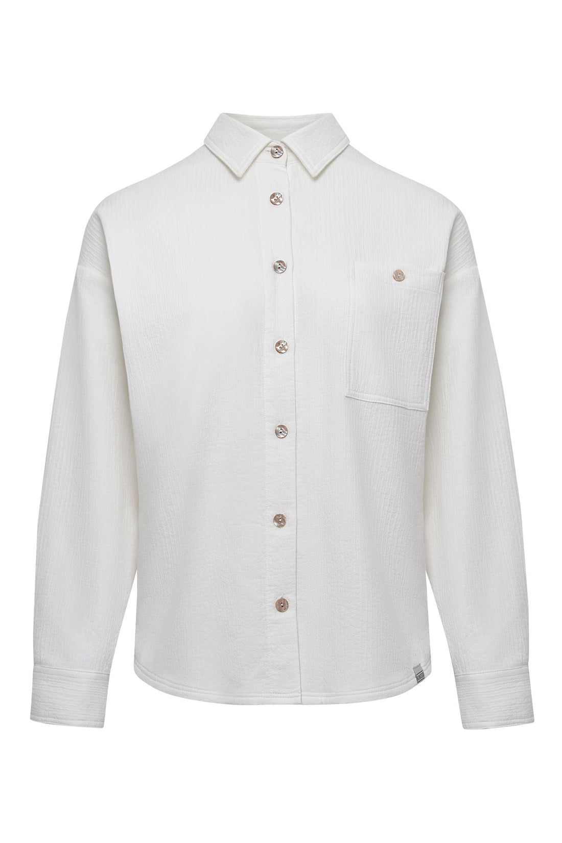HANAKO - Organic Cotton Seersucker Shirt White