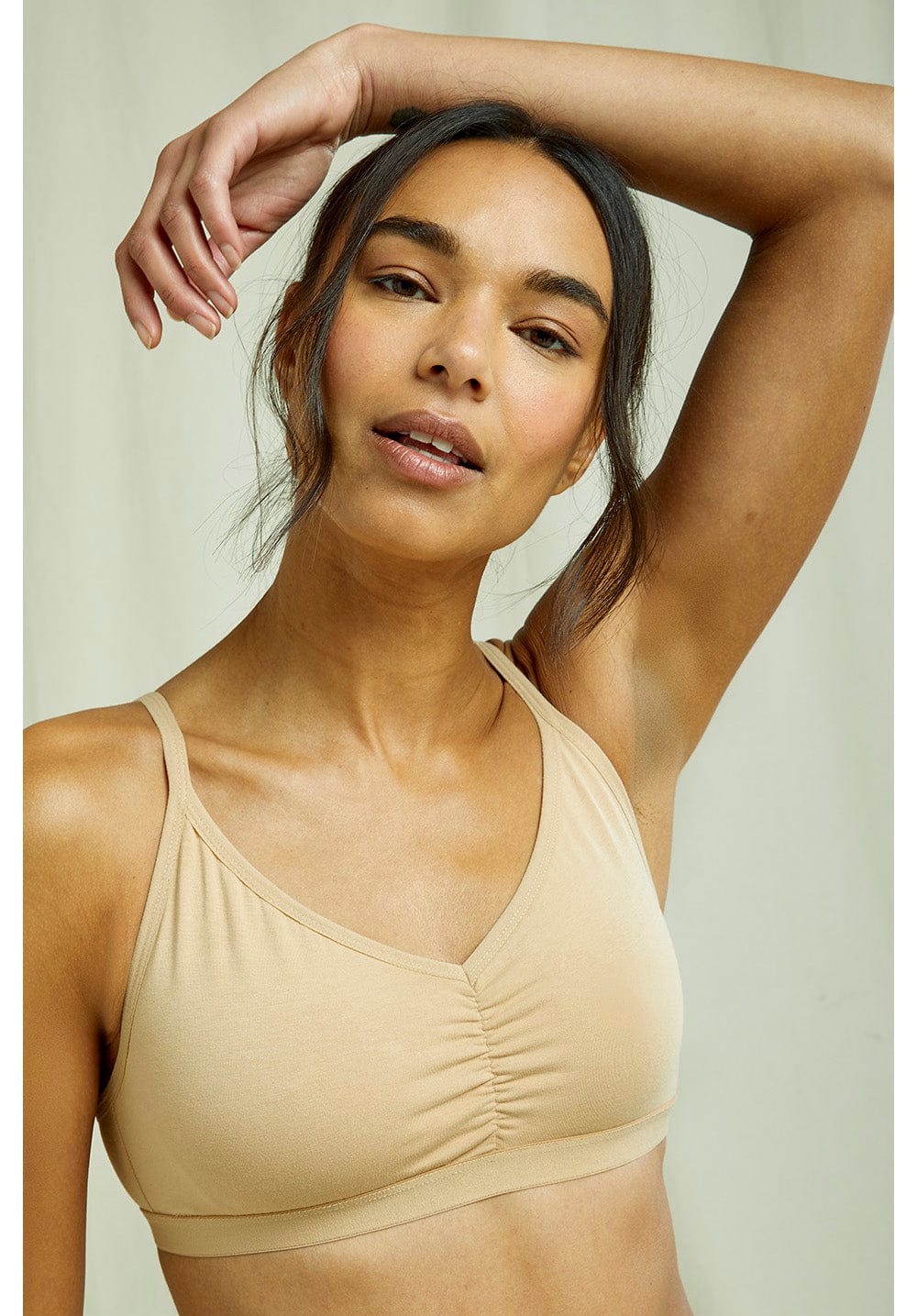 Organic Cotton Almond Beige Soft Bra Top from People Tree at