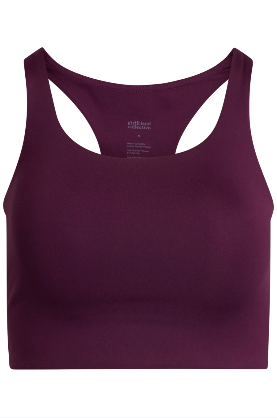 Girlfriend Collective Sports Bra Girlfriend Paloma Sports Bra in Plum
