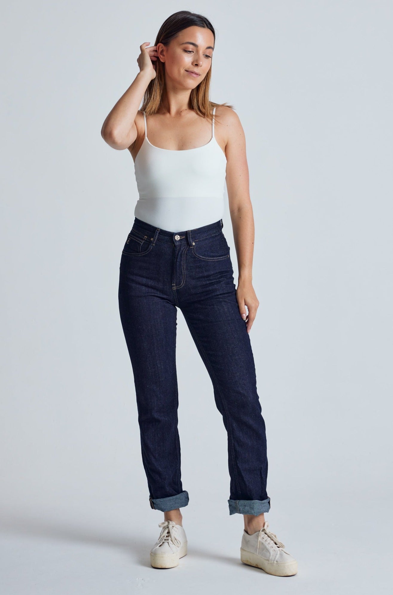 Rinse Indigo Lucille Tapered Jeans - GOTS Certified Organic Cotton And Hemp