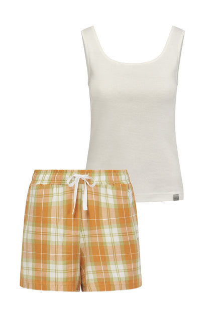 JIM JAM Pyjama Shorts Set Womens -GOTS Organic Cotton Orange