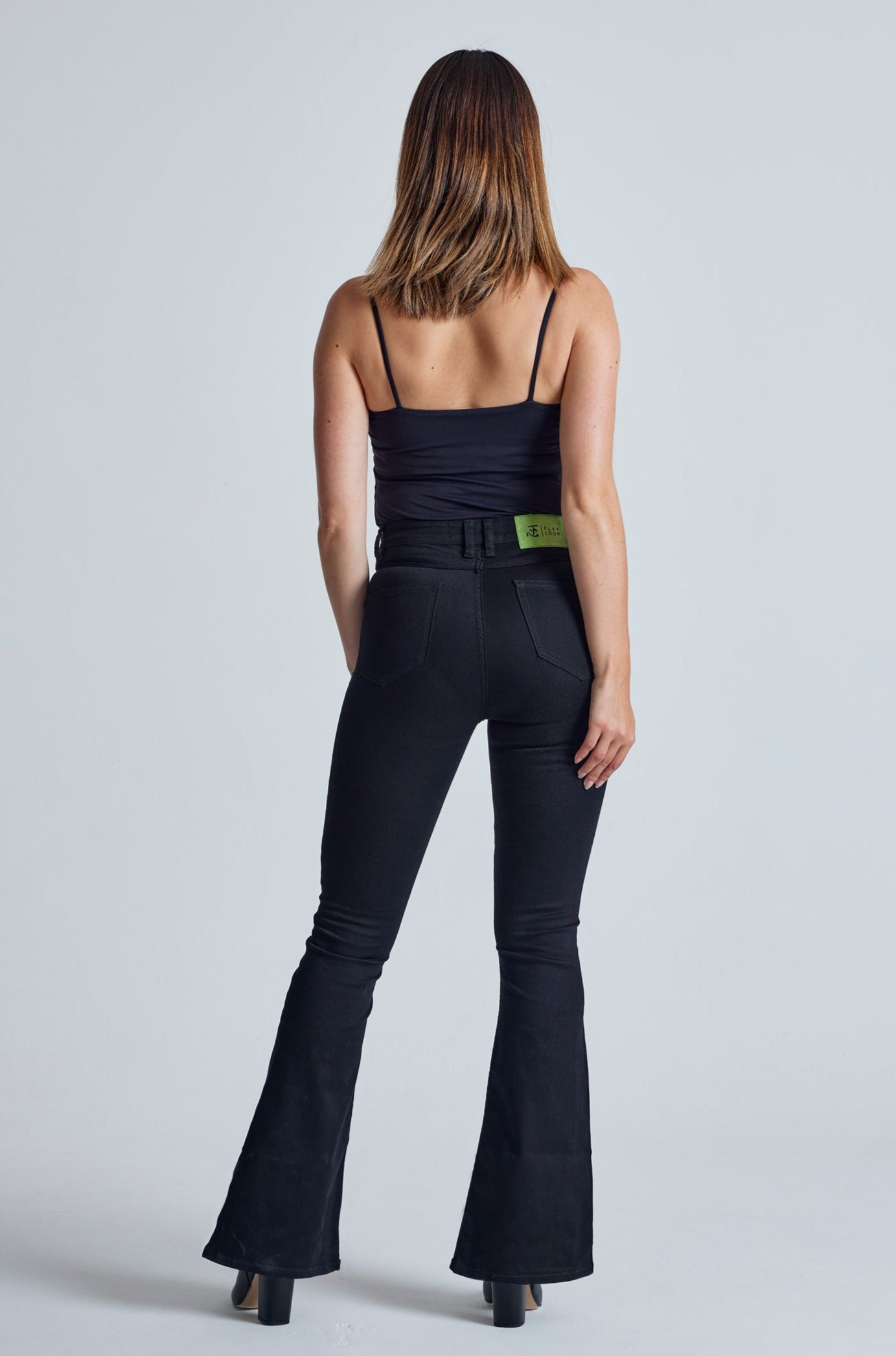 Ebony Mavis High Waisted Skinny Flared Jeans - GOTS Certified Organic Cotton and Recycled Polyester