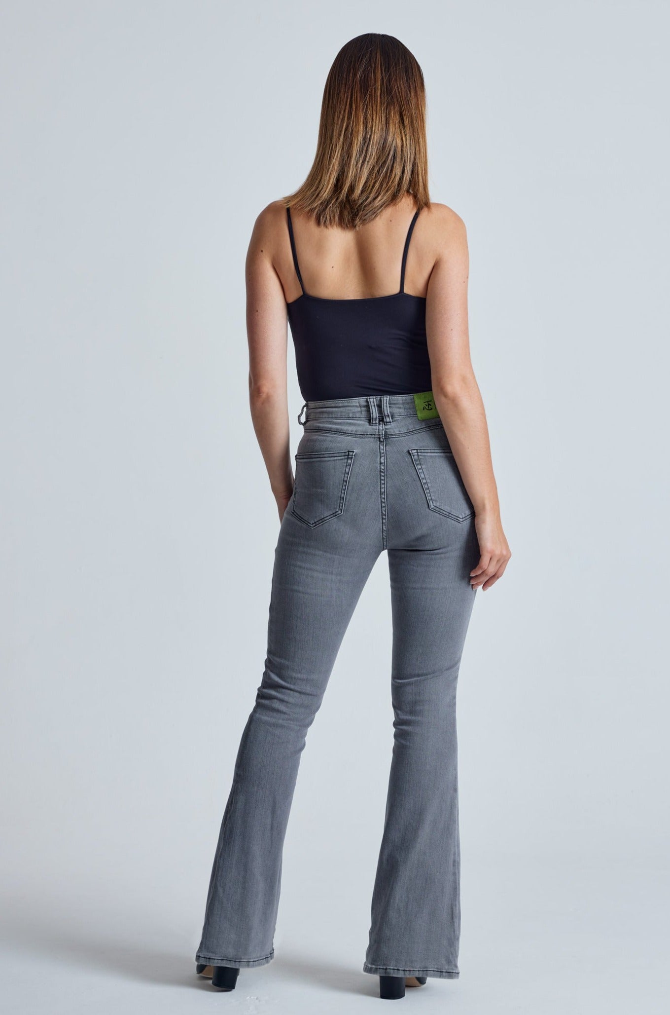 Silver Fox Mavis High Waisted Skinny flared Jeans - GOTS Certified Organic Cotton and Recycled Polyester