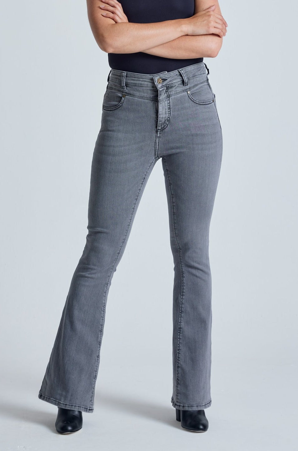Silver Fox Mavis High Waisted Skinny flared Jeans - GOTS Certified Organic Cotton and Recycled Polyester