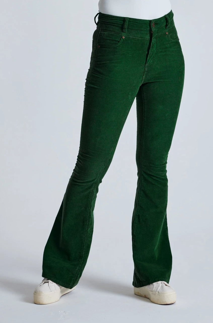 Winter Green Mavis High Waisted Skinny flared Jeans -  GOTS Certified Organic Cotton and Elastane