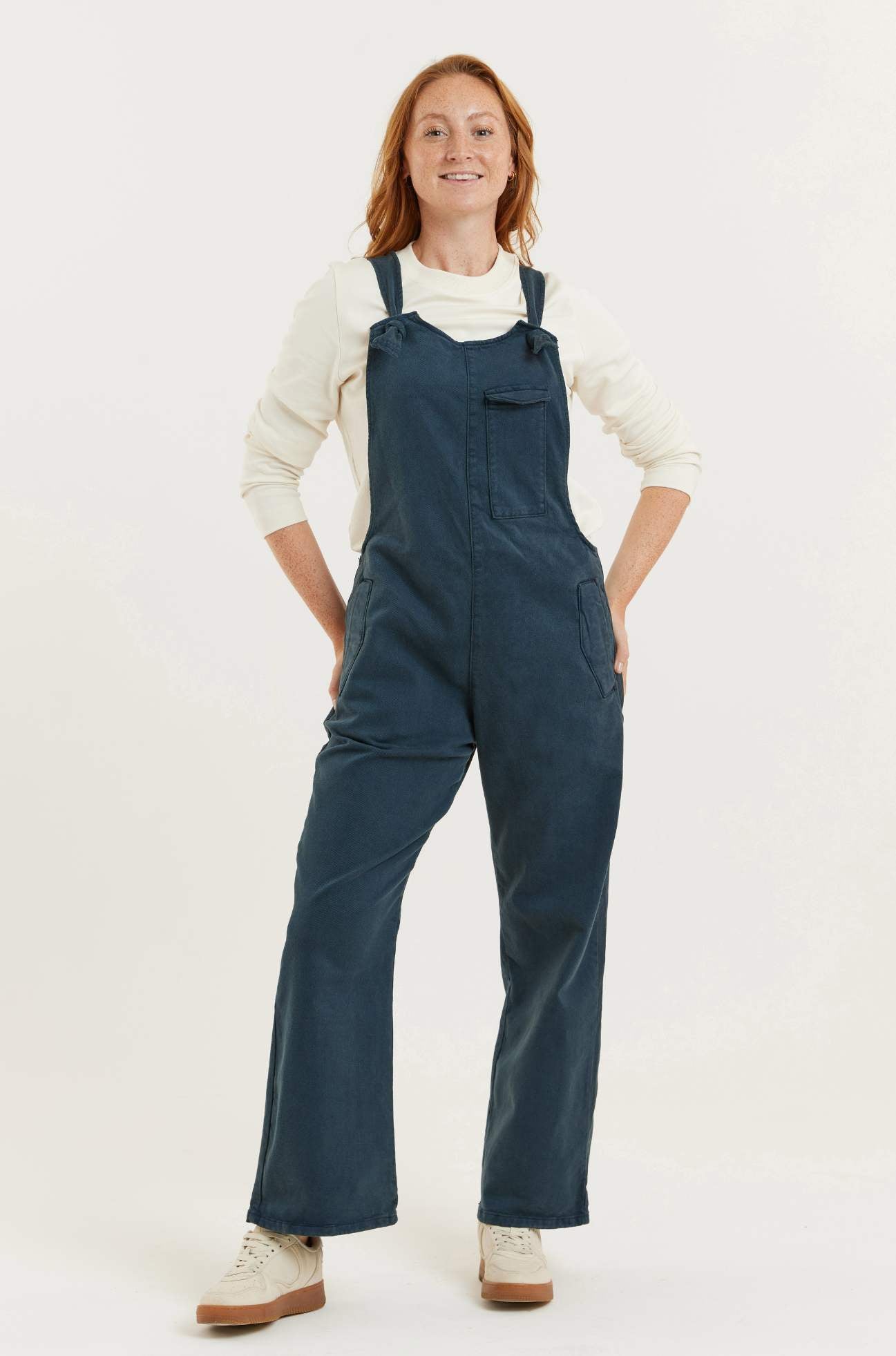 Navy Recycled Wood Denim Mary-Lou Pocket Dungaree