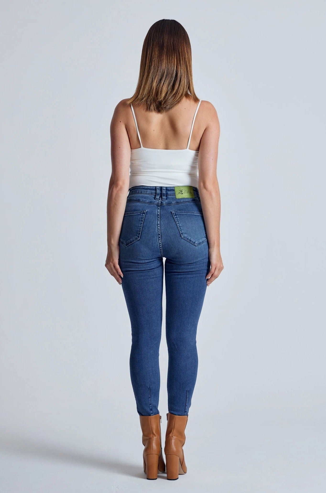 Azure Nina High Waisted Skinny Jeans - GOTS Certified Organic Cotton and Recycled Polyester
