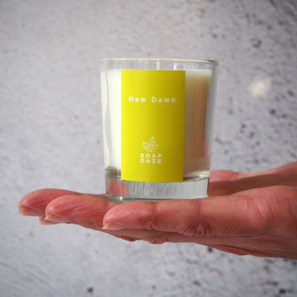New Dawn boxed votive candle