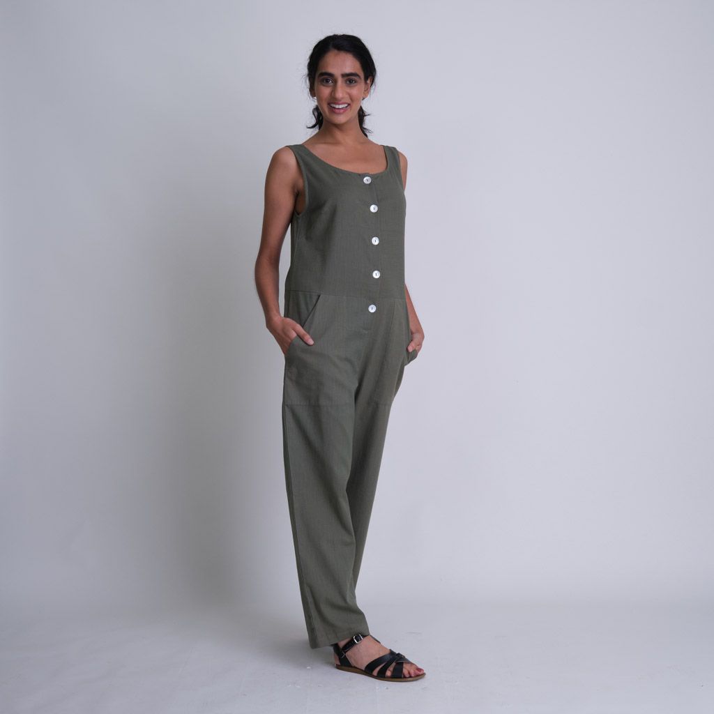 Amber Relaxed Jumpsuit in Olive