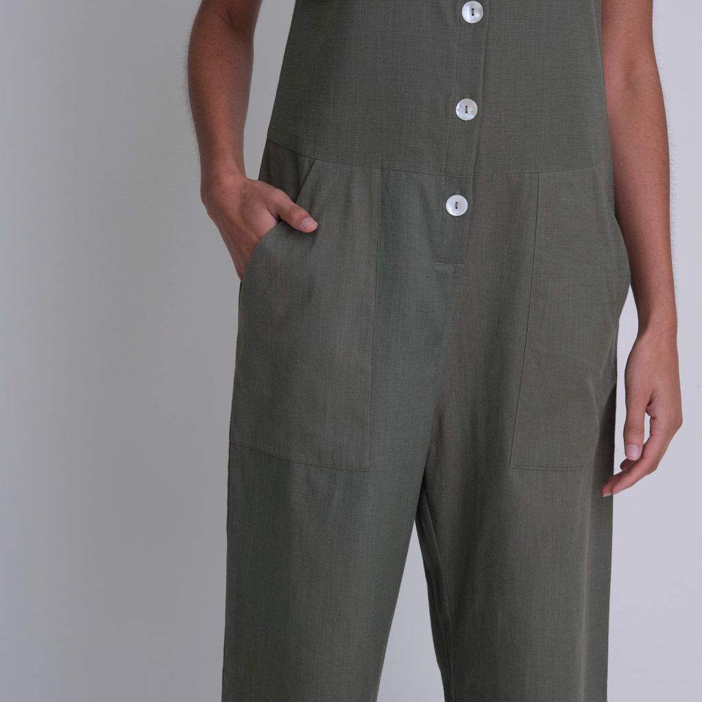 Amber Relaxed Jumpsuit in Olive