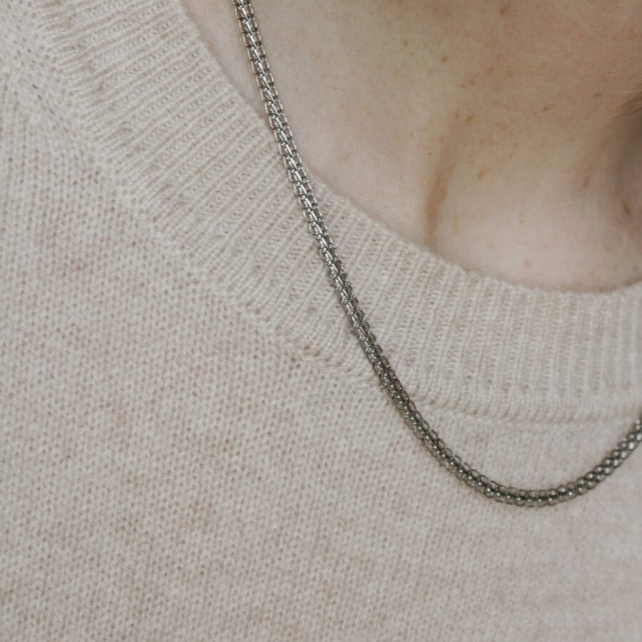 A Weathered Penny Necklace noos Silver Woven Necklace