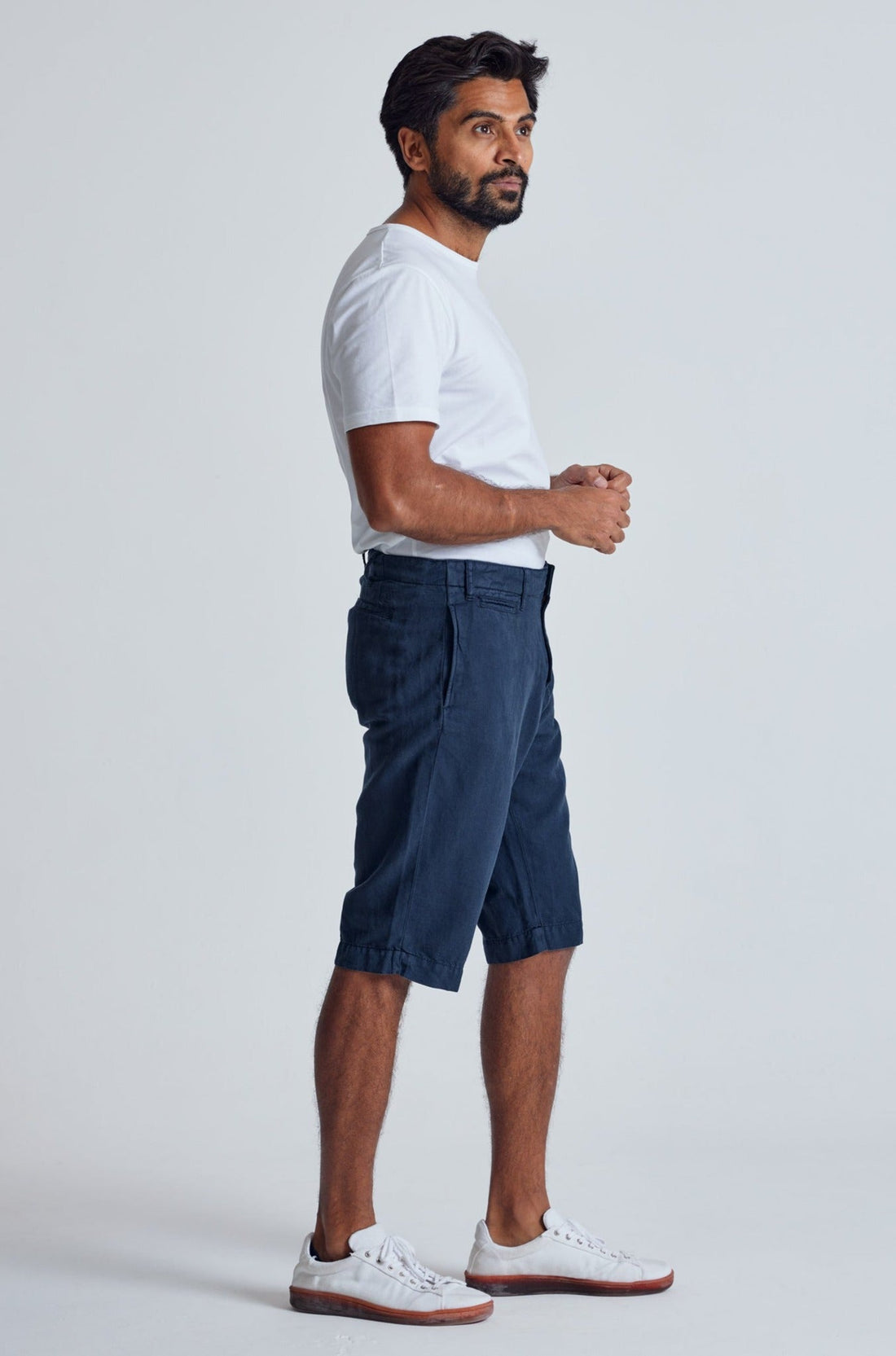 Navy The Bird Regular Fit Shorts - GOTS Certified Organic Cotton and Linen