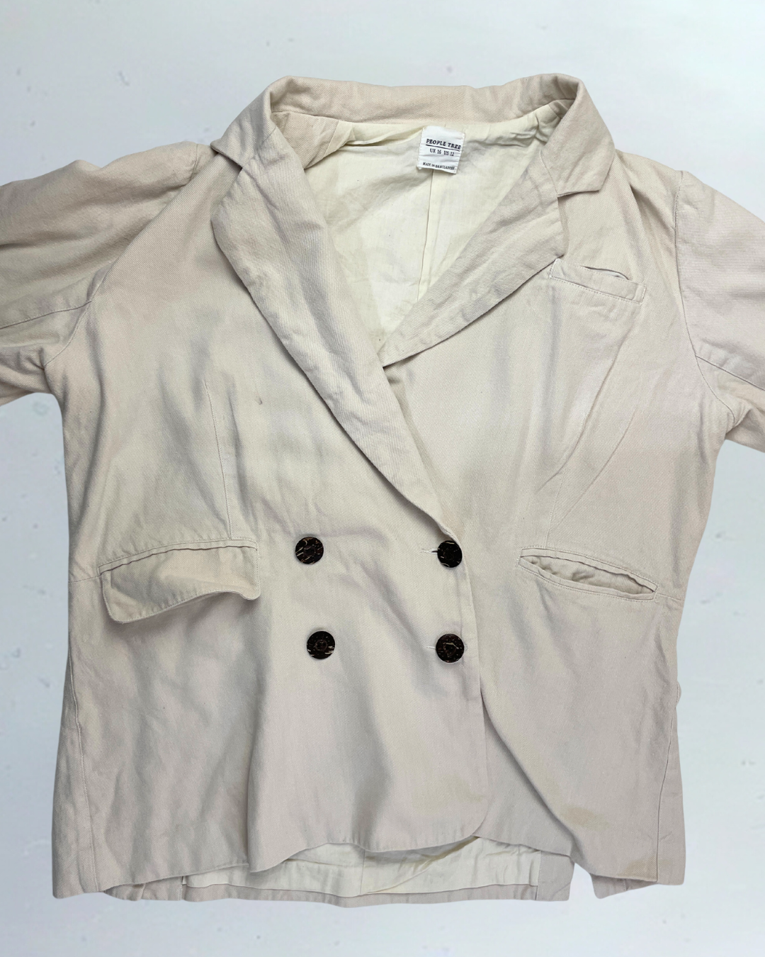 second hand People Tree Cream Jacket With Wooden Buttons  12 OWNI