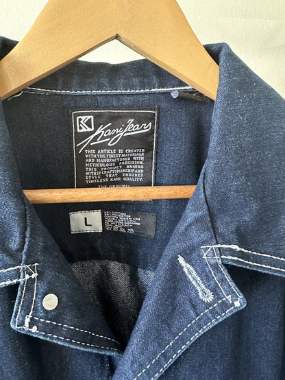 second hand Kani Jeans Dark blue denim jacket with white stitching 150 OWNI
