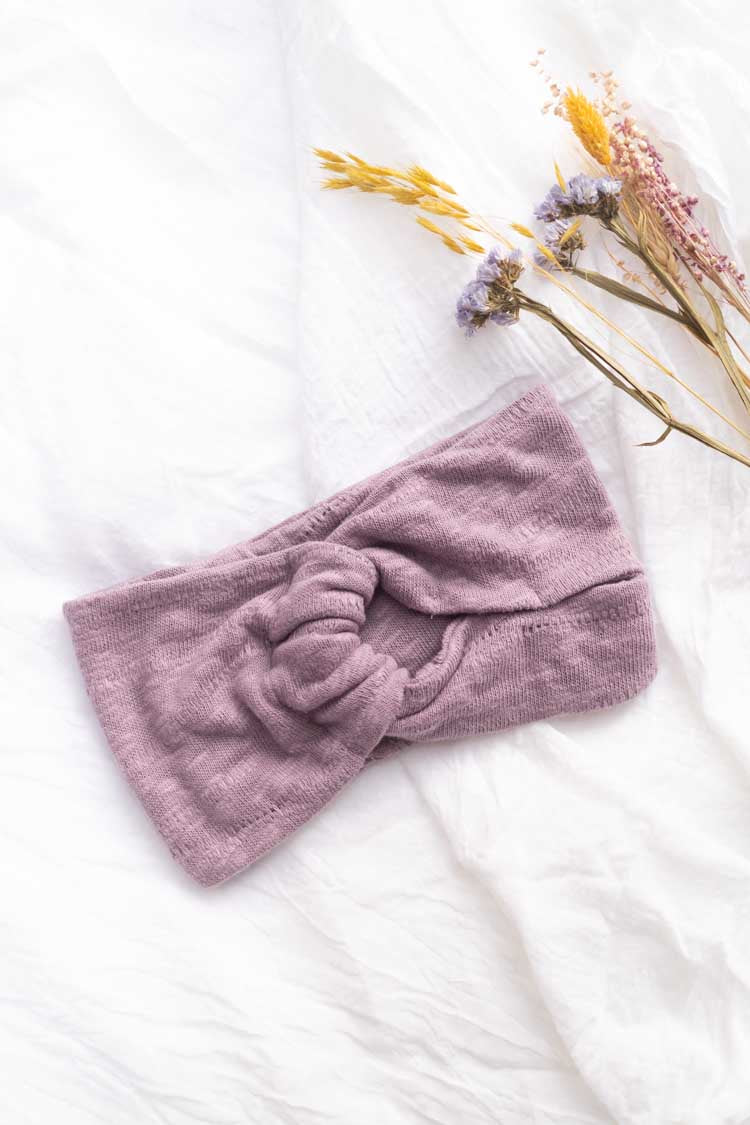 lilac headband organic cotton