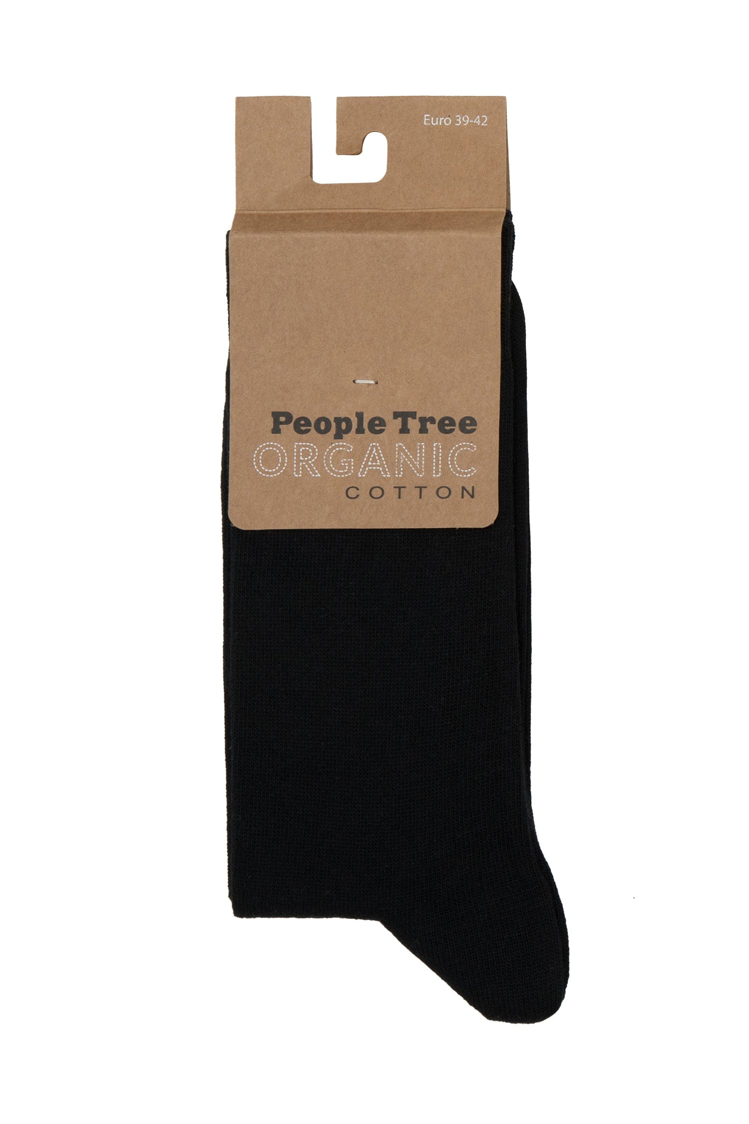 People Tree Socks Organic Plain Cotton Socks in Black