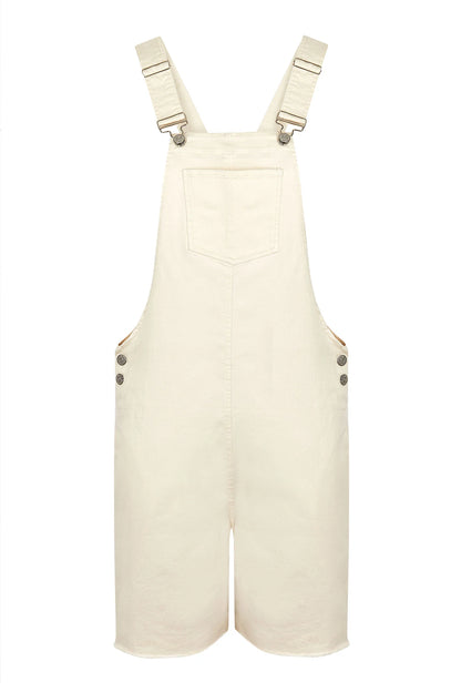 Rosa Short Dungarees in Off-White